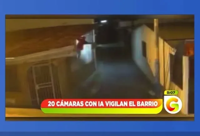Noticiero nacional: 20 cámaras con inteligencia artificial vigilan un barrio